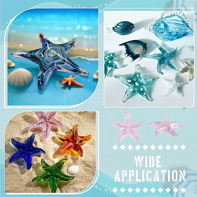 Dyed Natural Quartz Crystal Starfish Display Decorations Figurine Home Decoration DJEW-WH0039-181A-1