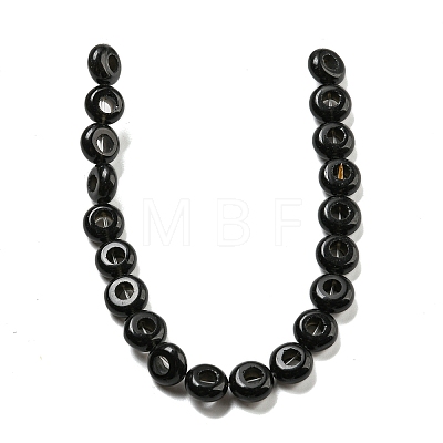 Natural Black Stone Beads Strands G-P536-A03-01-1