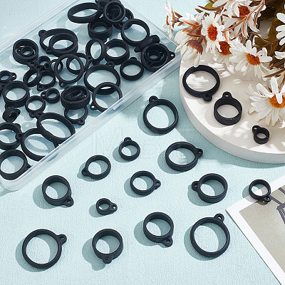 DELORIGIN 60Pcs 6 Style Anti-Lost Silicone Rings Holder SIL-DR0001-04-1