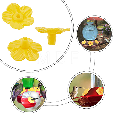  18Pcs 3 Colors Plastic Hummingbird Feeders Replacement Flowers AJEW-NB0002-43-1
