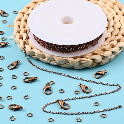 DIY 3m Brass Cable Chain Jewelry Making Kit DIY-YW0005-75R-1