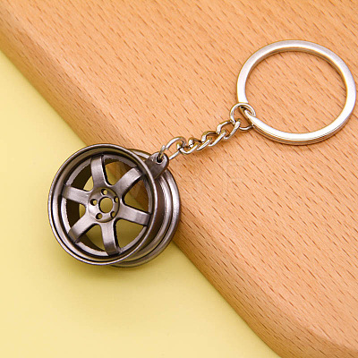 Alloy Imitation Tyre Keychain KEYC-PW0002-072F-1