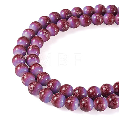 1 Strand Baking Paint Glass Beads Strands DGLA-TADJ0001-02B-1