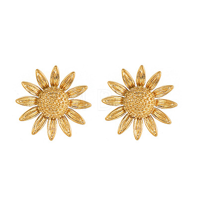 304 Stainless Steel Flower Stud Earrings for Women WGCA36C-01-1
