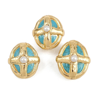 Electroplated Synthetic Turquoise Beads KK-K362-15G-1