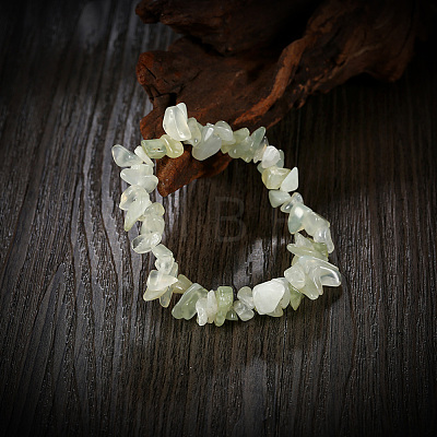 Natural New Jade Chips Stretch Bracelets BJEW-BB16534-A-1