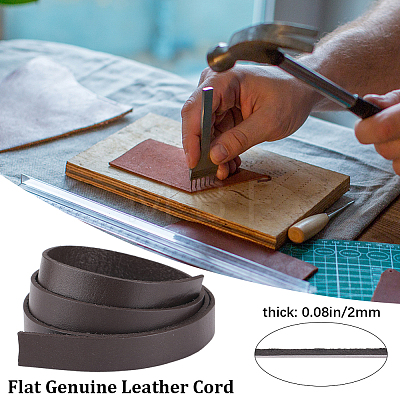 Gorgecraft 3Pcs Flat Leather Jewelry Cord WL-GF0001-16B-01-1
