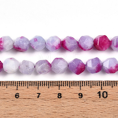 Dyed Natural White Jade Beads Strands G-T139-8mm-45S-1