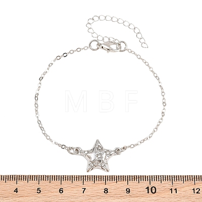 Alloy Micro Pave Clear Cubic Zirconia Link Bracelets for Women AL-CBA3C8B-04P-1