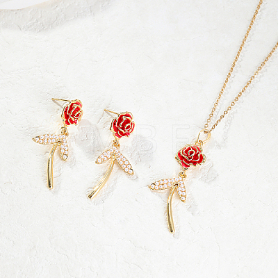 Alloy Stud Earring & Pendant Necklaces for Women LF3294-1