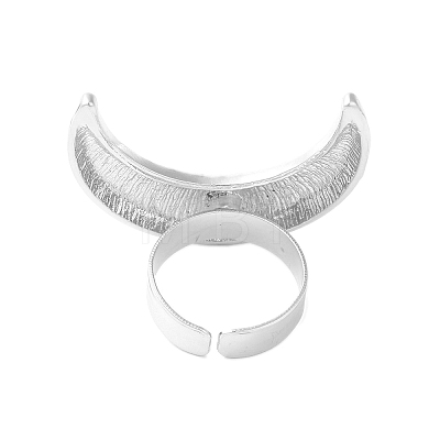 Textured Moon Alloy Open Cuff Rings LS-RJEW-U006-03P-1