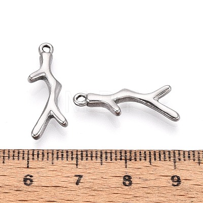 304 Stainless Steel Branch Pendants STAS-T067-49P-1