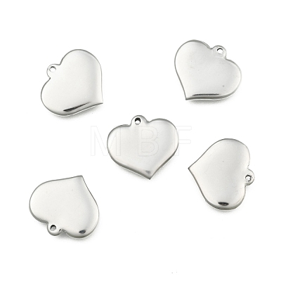 Tarnish Resistant 304 Stainless Steel Mirror Polished Finish Stamping Blank Tag Heart Pendants X-STAS-R063-02-1