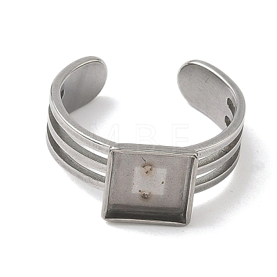 304 Stainless Steel Cuff Ring Findings STAS-B126-12B-P-1