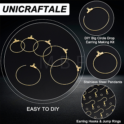 Unicraftale DIY Big Circle Drop Earring Making Kit DIY-UN0004-09-1