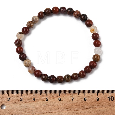 Natural Red Jasper Bead Stretch Bracelets BJEW-K212-A-012-1