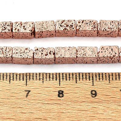 Electroplated Natural Lava Rock Beads Strands G-I360-K01-03-1