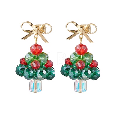 Handmade Glass Beads Dangle Stud Earrings EJEW-TA00596-1