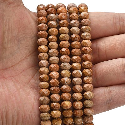 Natural Orange Sesame Jasper Beads Strands G-Z111-A41-1