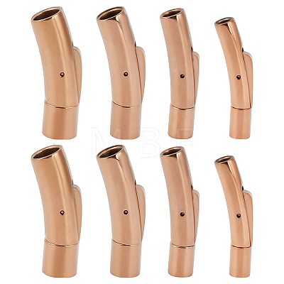 8Pcs 4 Styles Stainless Steel Bayonet Clasps STAS-DR0001-15RG-1