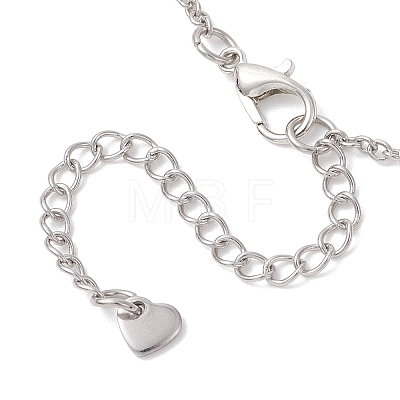 Alloy Rose Flower and Round Shell Pearl Pendant 304 Stainless Steel Cable Chain Necklaces for Women NJEW-JN05759-02-1