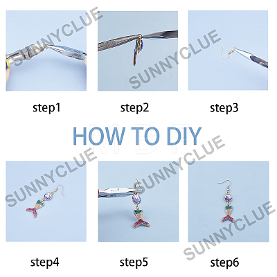 SUNNYCLUE DIY Fish Scale Style Earrings Making Kits DIY-SC0013-43P-1