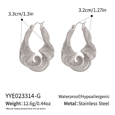 Twist 304 Stainless Steel Hoop Earrings LS-JE2678-2-1