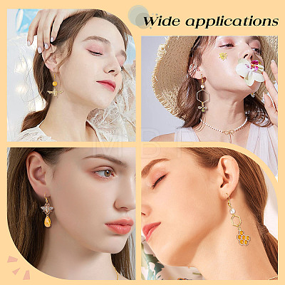 DIY Bee Dangle Earring Making Kit DIY-SC0020-43-1