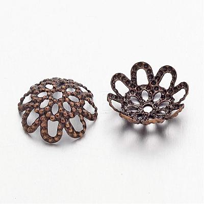 Antique Bronze Iron Flower Bead Caps X-IFIN-ZX1173-AB-NF-1