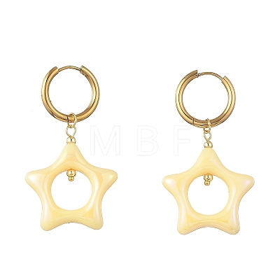 Acrylic & 202 Stainless Steel Stud Earrings EJEW-JE07448-1