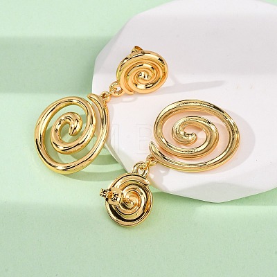 304 Stainless Steel Vortex Spiral Dangle Stud Earrings X-EJEW-L304-01G-1