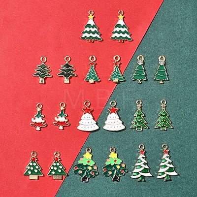20Pcs 10 Styles Christmas Alloy Enamel Pendants FIND-FS0002-64-1