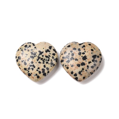 Natural Dalmatian Jasper Heart Love Stone G-I285-06M-1