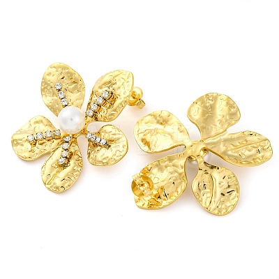 304 Stainless Steel Flower Stud Earrings for Women EJEW-U023-04G-02-1