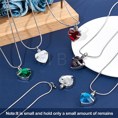 March Glass Urn Pendant Necklace DIY Making Kit DIY-CN0001-82J-1