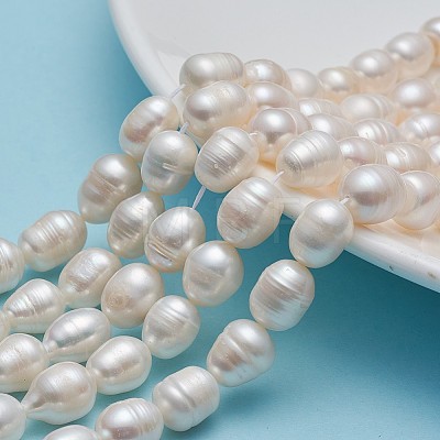 Natural Cultured Freshwater Pearl Beads Strands Rice X-A23TR011-1