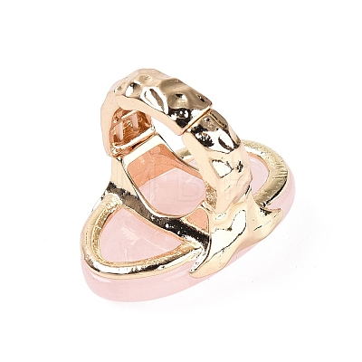 Natural Rose Quartz Stretch Finger Rings RJEW-N055-01E-1