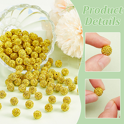 200Pcs Pave Disco Ball Beads RB-PH0001-41G-1