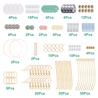 DIY Mixed Stone Earring Making Kit STAS-SC0017-43-1