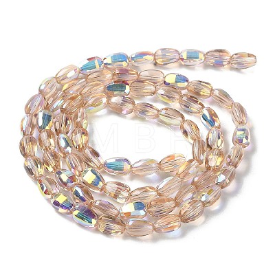 Transparent Electroplate Glass Beads Strands GLAA-Q099-F01-10-1