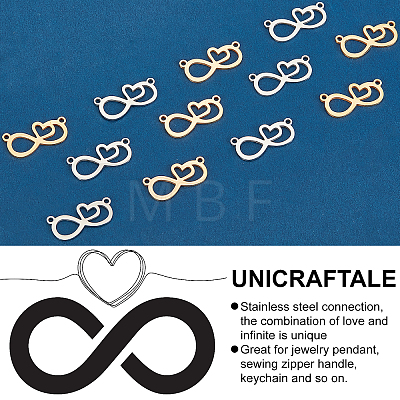 Unicraftale 12Pcs 2 Color 201 Stainless Steel Pendants STAS-UN0032-45-1