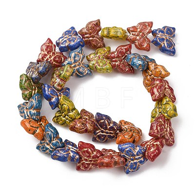 Painted Glass Beads Strands GLAA-B037-03-1