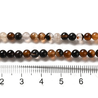 Dyed Black Agate Round Bead Strands G-P070-22-4mm-1