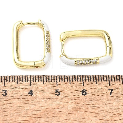Brass Micro Pave Cubic Zirconia Hoop Earrings KK-CBA98BA-01G-D-1