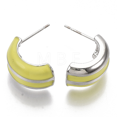 Alloy Enamel Stud Earring EJEW-N012-04P-1