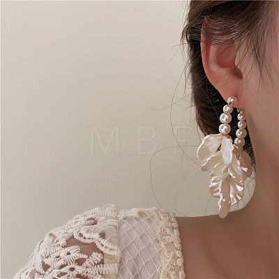 Petaline Alloy Hoop Earrings FS-WG7841D-01-1