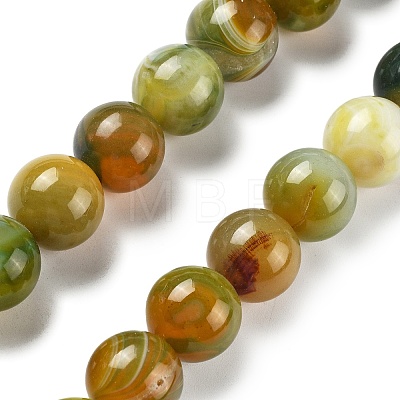Natural Multi-Color Agate Beads Strands G-A261-B14-14mm-1