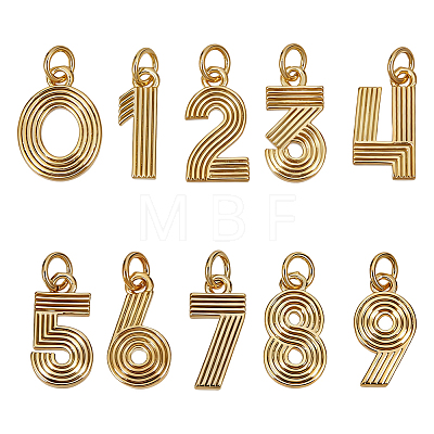 10Pcs 10 Styles Brass Pendants KK-PH0015-42-1