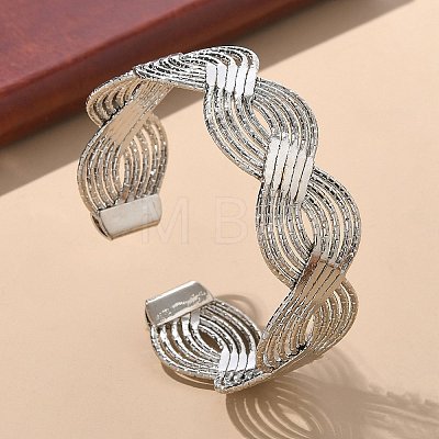 Electrophoresis Iron Cuff Bangles for Women BJEW-M057-02P-1