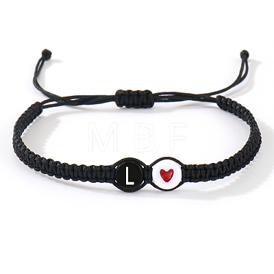 304 Stainless Steel Alphabet Beads Braided Bead Bracelets RY3090-38-1